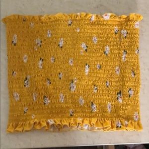 yellow floral tube top